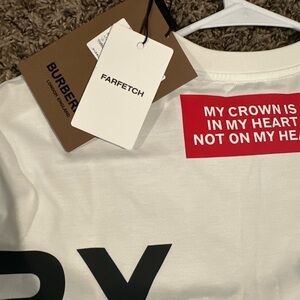 Burberry White T-Shirt with Red Graphic